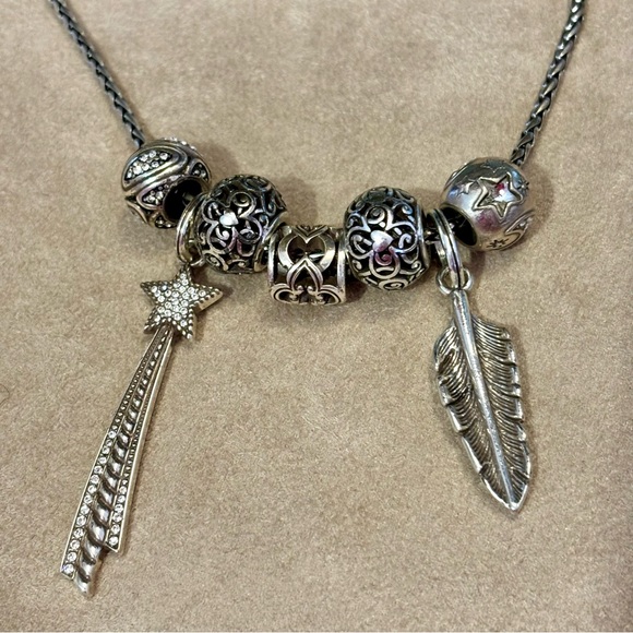 Brighton Orion silver bead Crystal-filled raised ovals Retired - Picture 5 of 6